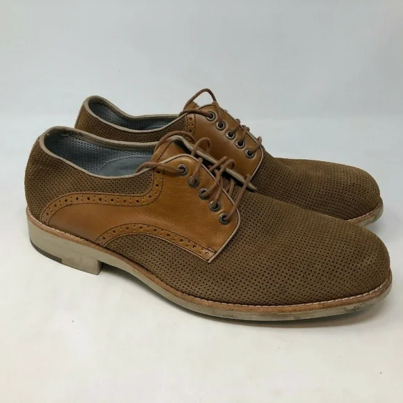Johnston & Murphy Mens 11 W Flex Brown Leather Sheepskin Oxfords Johnston & Murphy Flex Men main image 2